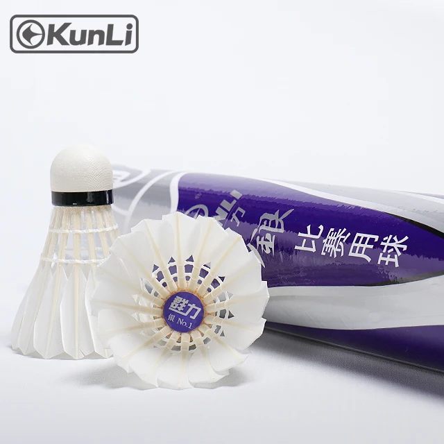 Durable KUNLI OEM Silver Feather Speed Badminton Shuttlecock For Competition