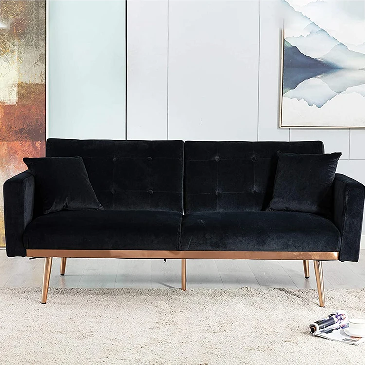 Velvet Sectional Blue Fabric Living Room Sectional Sleeper 3 Seater Soft Living Room Sofa Modern Set Wood Leg Home Furniture