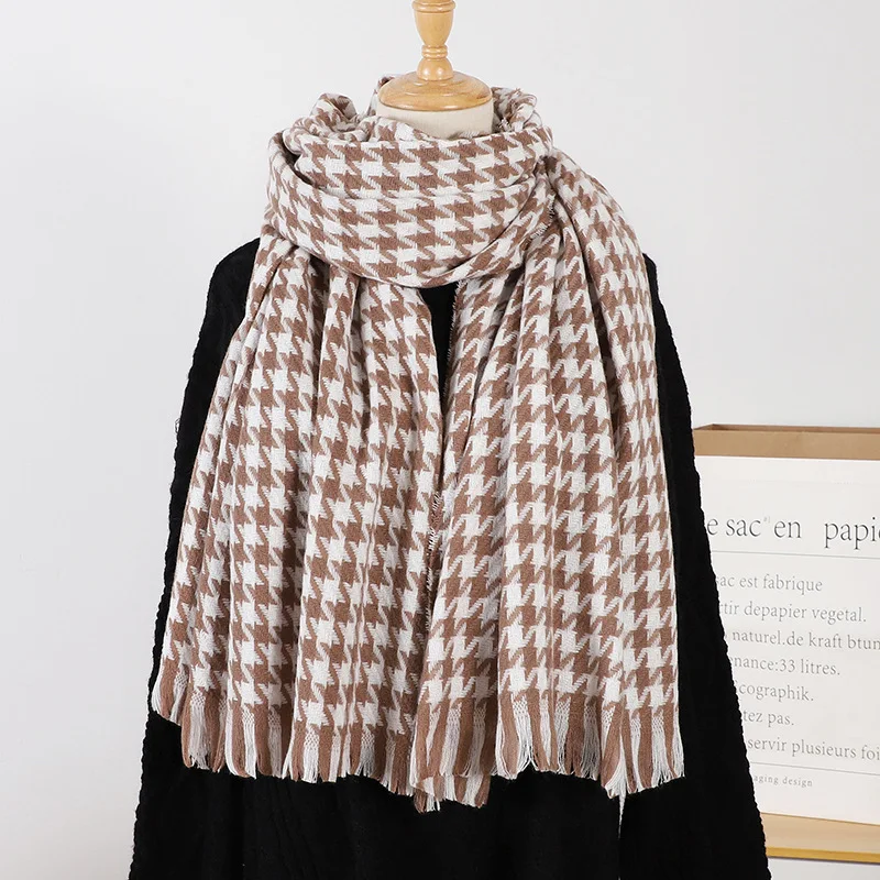 70x200 7colors acrylic  houndstooth women Shawl Long Plain Tassel pashmina Scarves cashmere Winter shawl Scarf