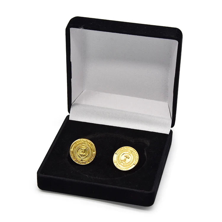 Custom bulk soft enamel metal gold silver plated cuff link logo mens shirts cufflink manufacturer