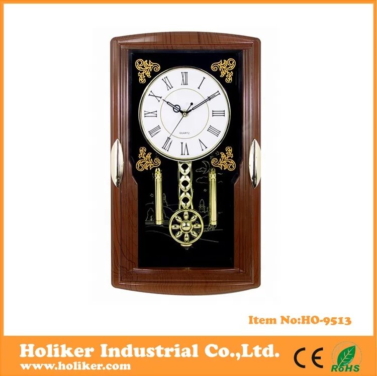 Good Quality Plastic Antique Style Pendulum Wall Clock Quartz Pendulum Clock Movements