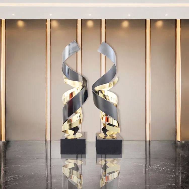 Wholesale Custom Small Size Modern Art Work Home Decor Metal Crafts Abstract Leopard Stainless Steel Statues Table Sculpture