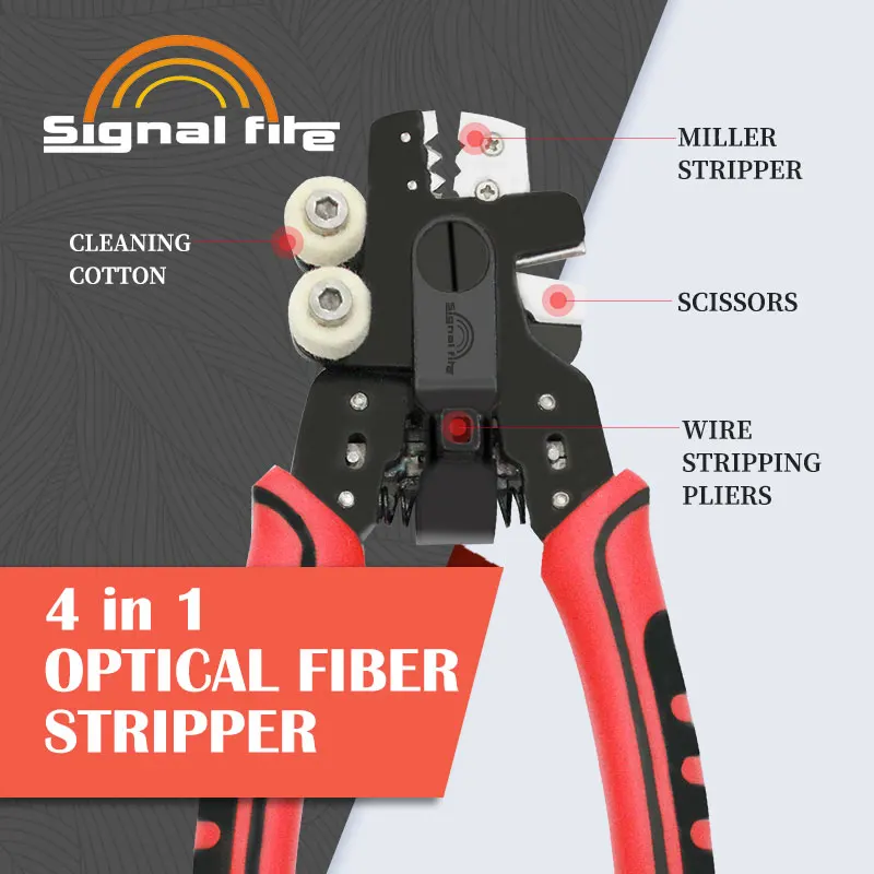 4 in 1 multi-functional optical fiber stripper wire stripping pliers cleaning cotton scissors