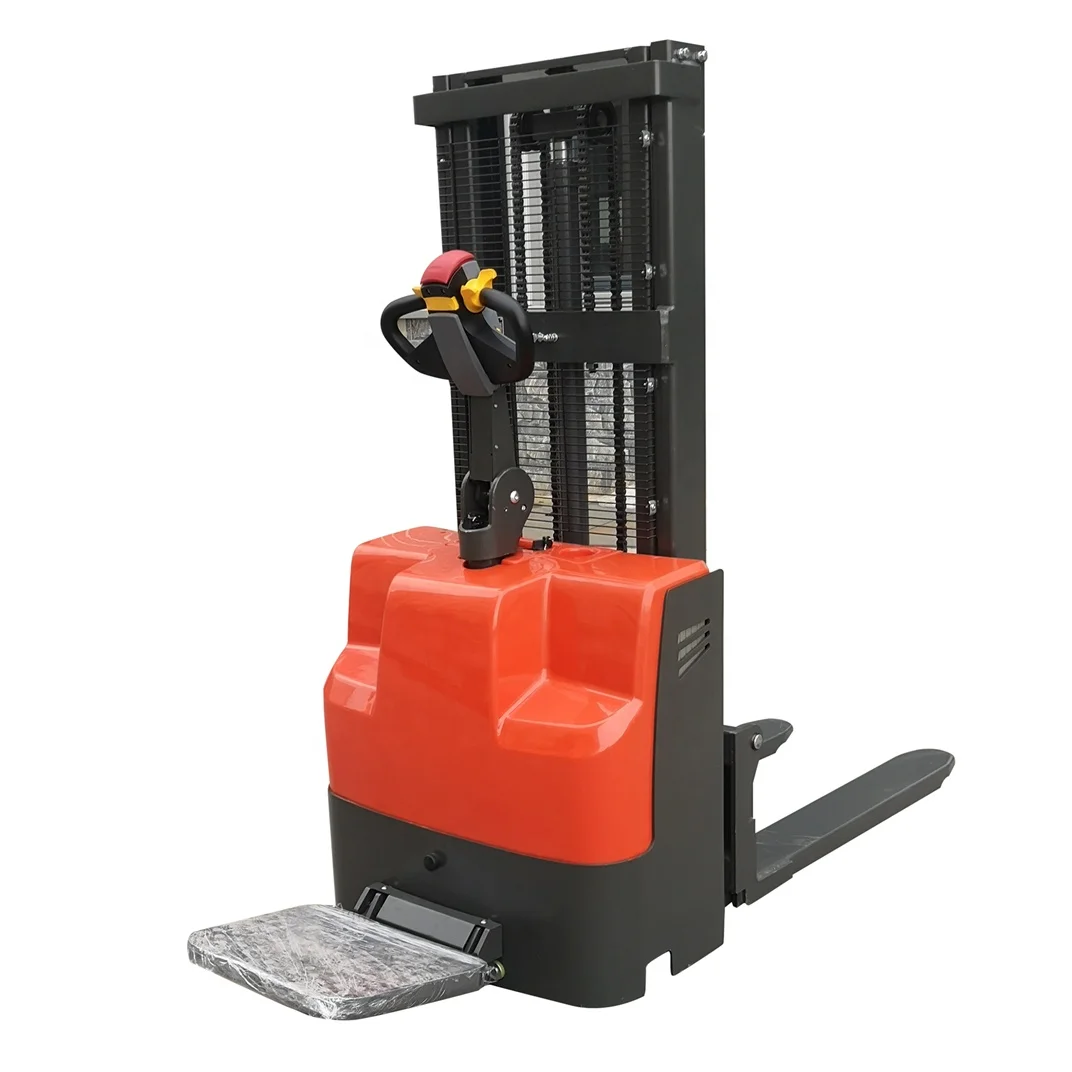 
 2021 Discount factory price 1 ton 1.5t  mini forklift 2m 3meter full electric stand-on forklift ride on pallet stacker  