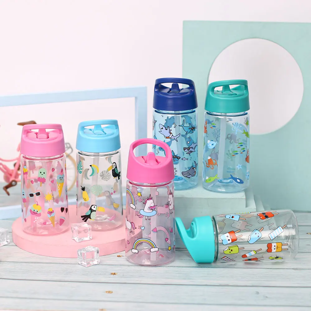 Дешевая Высококачественная пластиковая детская бутылка для воды 360 мл без бисфенола А, детская бутылка для воды, школьная бутылка для воды