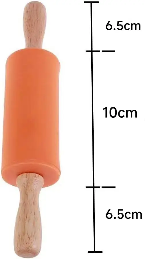 Kids Dough Rollers Baking Tools Supplies Home Kitchen Custom Wood Silicone Pastry Boards Mini Rolling Pin Set With Wooden Handle