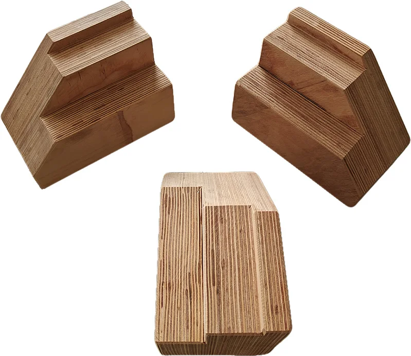 Wooden Pad Bracket Custom Shape Phenolic Plywood Laminated Wood Blocks