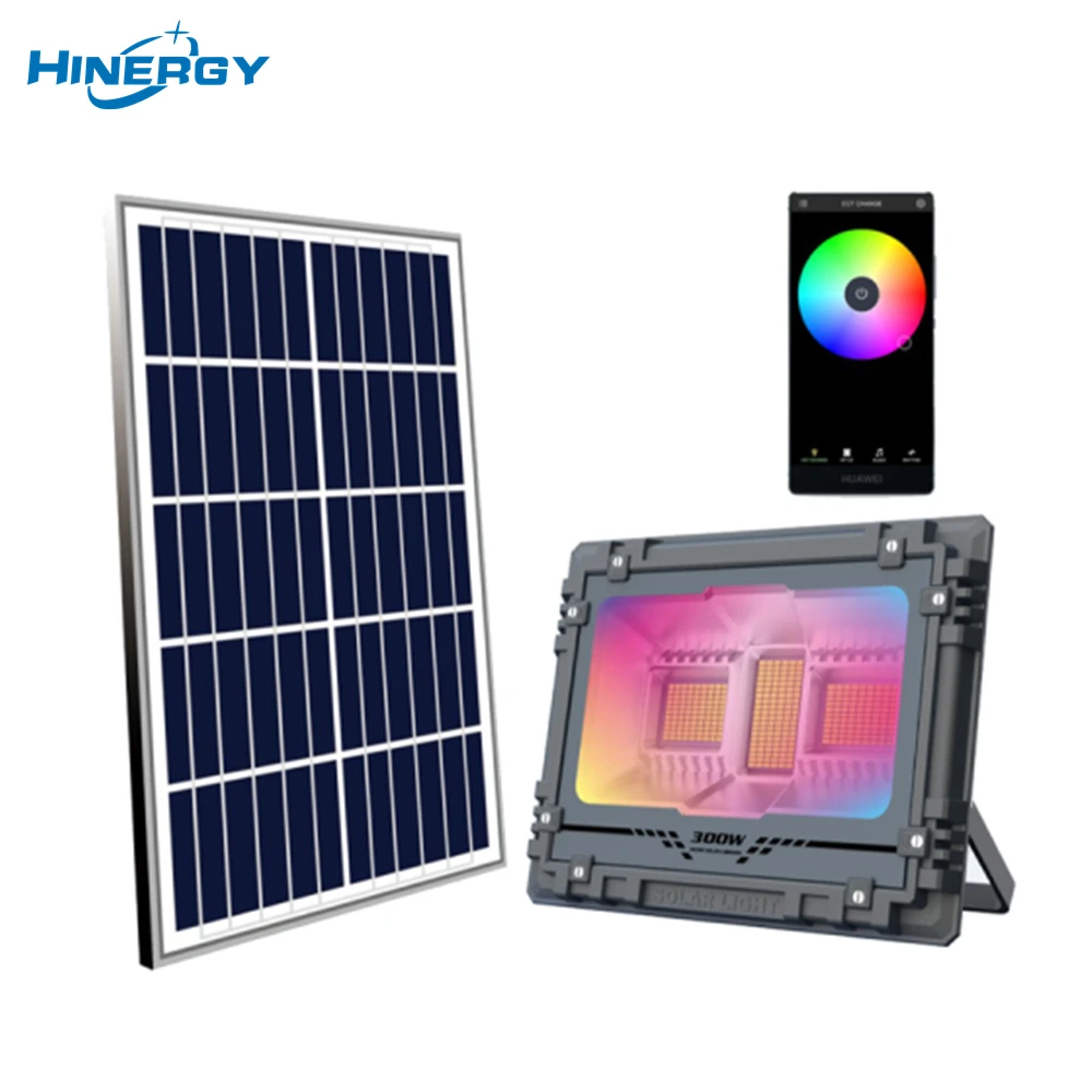 Hinergy Outdoor Floodlight Ip66 Waterproof 100w 200w 300w 400w 500w Led Solar Flood Light