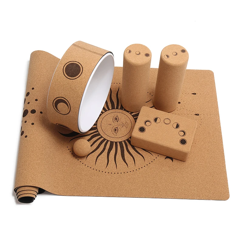 Durable Cork Yoga Mat Environmentally Friendly Recyclable Custom Logo Printed Non-slip