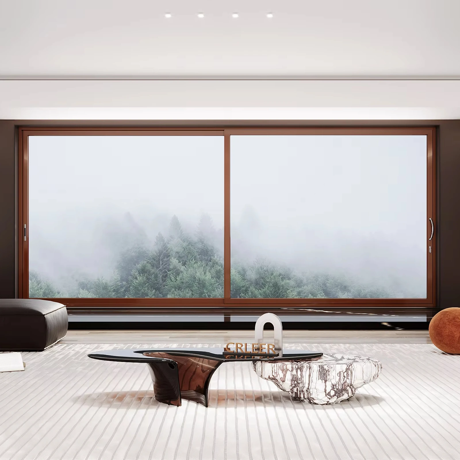 Double Track Sliding Door Hurricane Impact Thermal Break Aluminum Double Track Lifting Sliding Door with App control