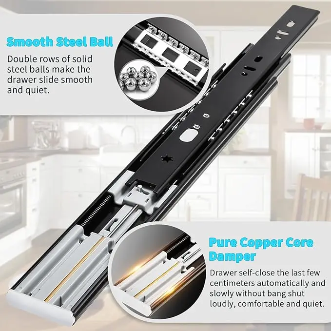 Xcbuy drawer rail furniture drawer slides cabinet sliding rail telescopic channel push open