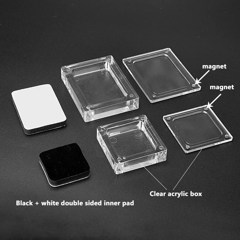 Transparent Show Display case clear Magnetic Cover Luxury Gem Jewelry Acrylic Display Box for Jewelry Packaging Display