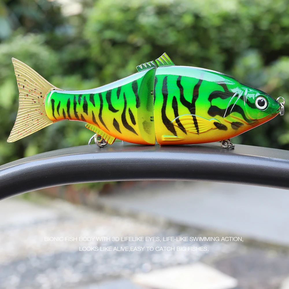 2 Section Glide Swimming Bait Hard ABS Artificial Trout Bass Fishing Lures Live Action Segment Jointed Swimbait Fish Lure