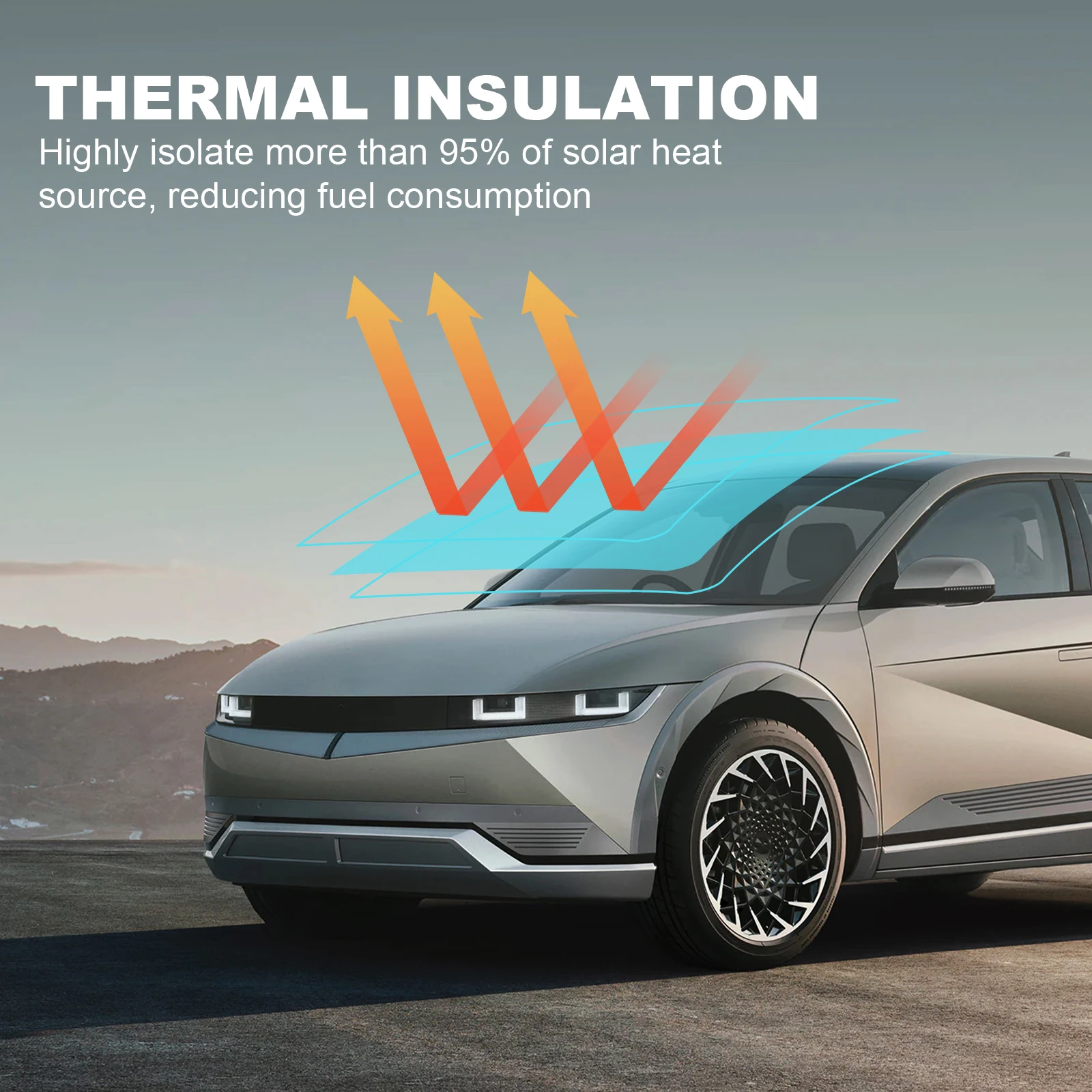 2022-2024 Hyundai IONIQ5 Window Tint Film PVC Solar Film with UV Protection Color Changing PET Body Made for Interior Sunroof