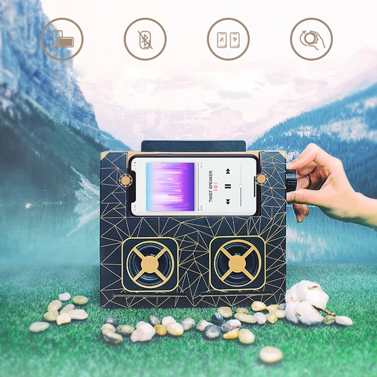 
DIY boombox NFC Wireless Protocol Connection magnetic induction speaker folding paper mini speaker 