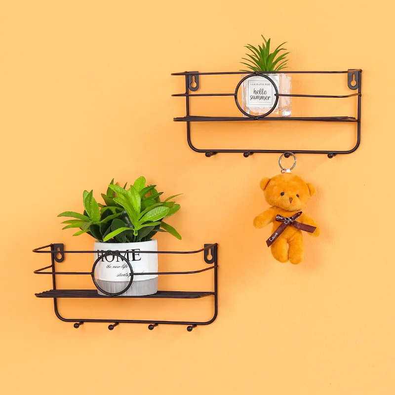 Bathroom New Design Metal Wire Storage Floating Wall Mounted Shelves