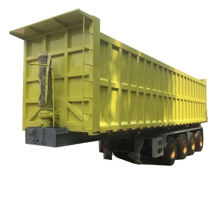 Shandong factory 3/4 axis 60 ton 50 ton dump truck semi trailer after dump truck semi trailer for sale