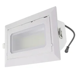 Aluminum Rectangular Trimless Recessed LED Downlight 30W 40W 50W Adjustable Dimmable Shop Downlight