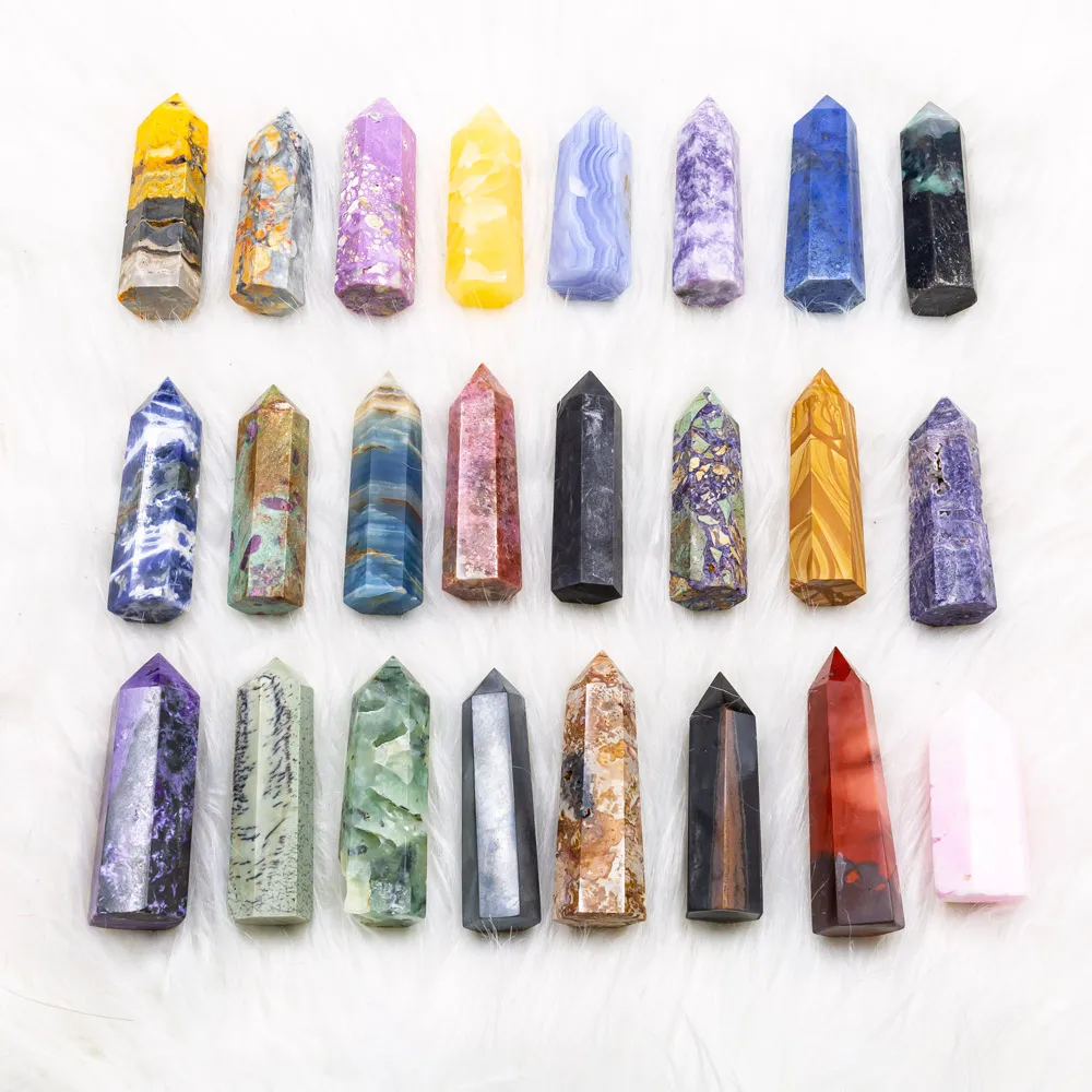 Wholesale high quality reiki natural mixed crystal point various quartz tower healing stone for home decoration
