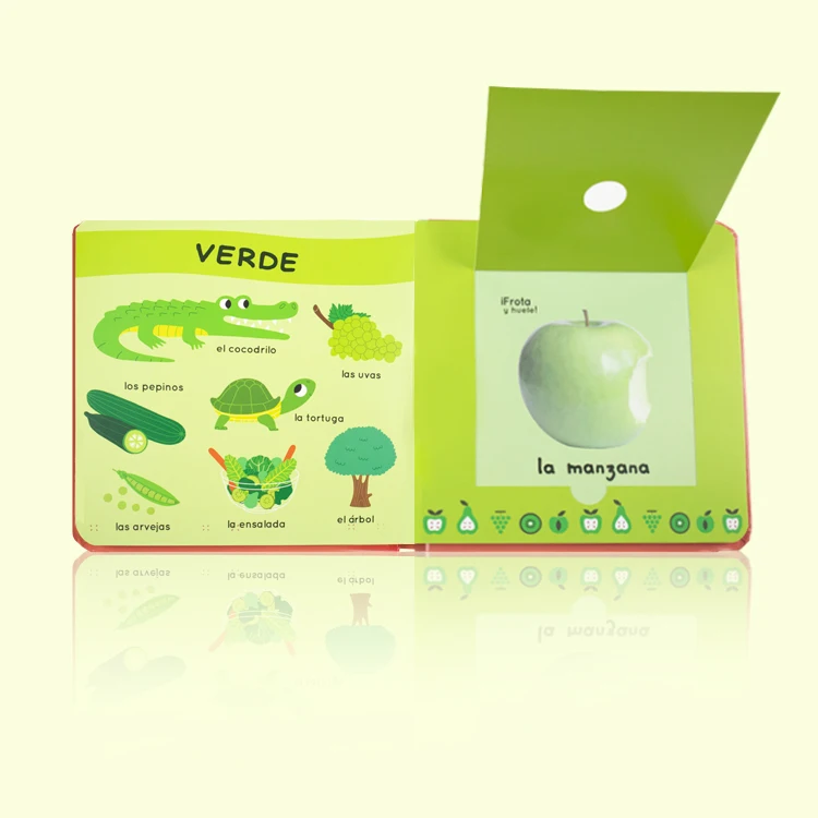 Wholesale children book kids custom smell board book children Touching Smelling Feeling Practice Board book