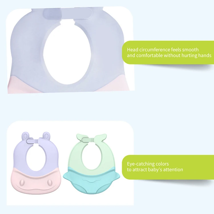 Wholesale Protective Kids Bath  Shampoo Hat Wash Baby Silicone Shower