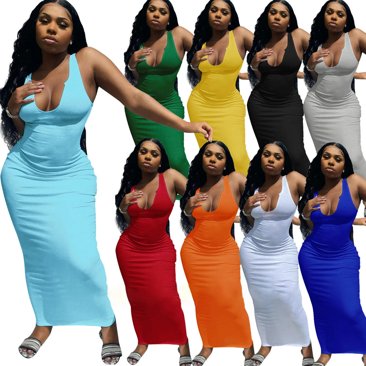 
Ethnic clothing Ladies 2021 Summer V-neck Sexy Long Dresses Breathable Street Wear Women Plus size Dresses For Women 