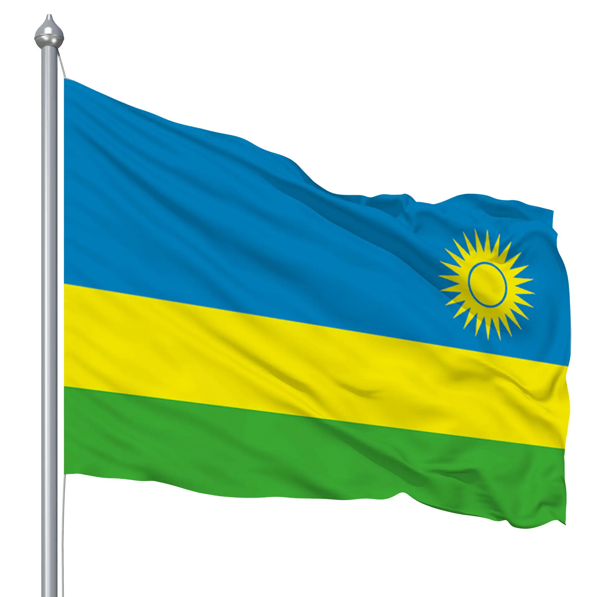 Huiyi Factory direct custom flag 100% Polyester Digital Printing Outdoor Country Flags of Rwandans 90*150cm