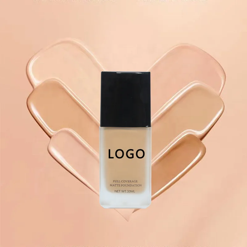 private label  logo waterproof matte vegan full coverage foundation makeup  for dark skin