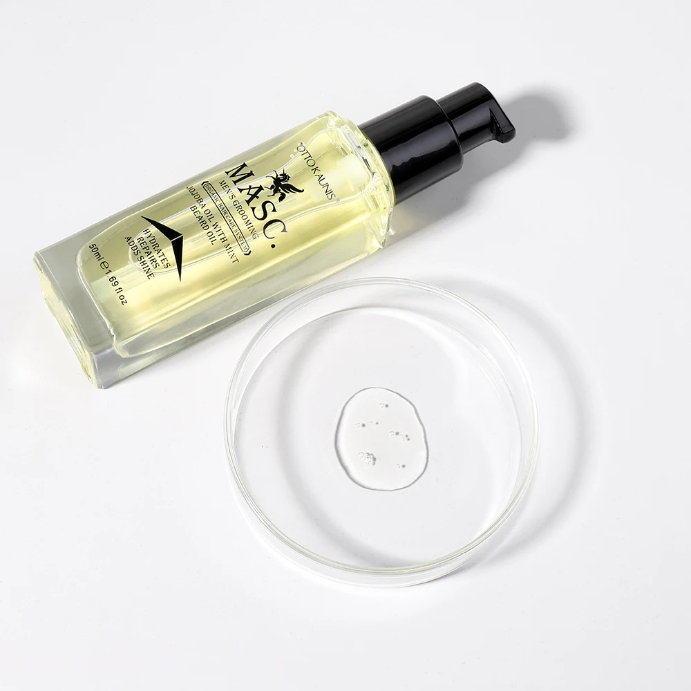 Beauty Care Pure Organic Jojoba Oil& Mint with Natural Ingredients Growing Product Best Beard Oil for Men