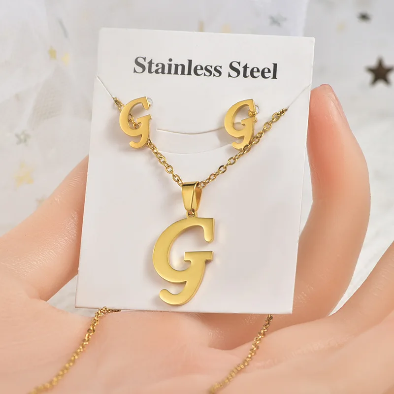 stainless steel letter Pattern Earrings for Women Vintage round Big Earrings set jewelry wholesale NS8063821