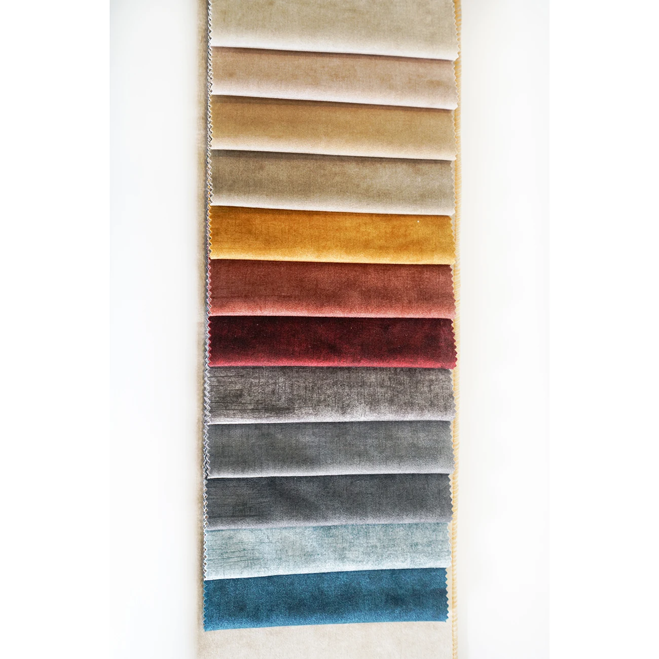 Breathable Water Resistant Polyester Green Upholstery Fabric Plain White Velvet Fabric for Wall