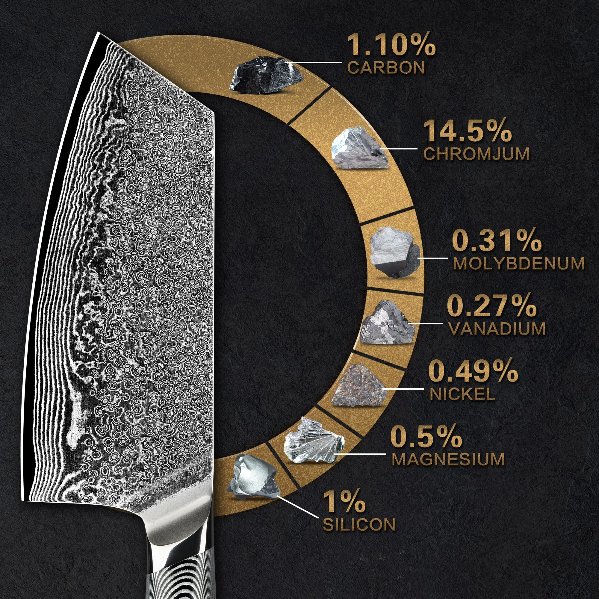 Grey G10 Handle 7 inch 67layers vg10 japanese knives chef damascus steel knifes meat cleaver knife with gift box