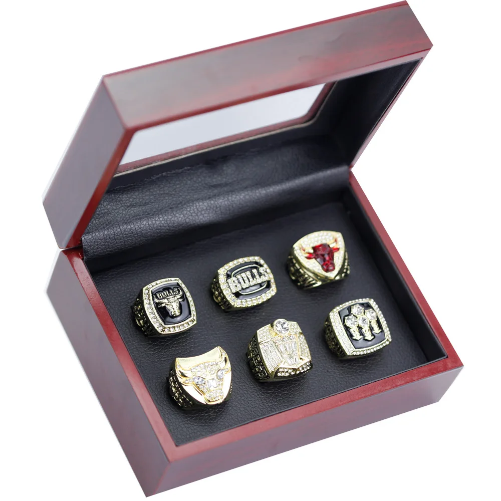 Chicago Bulls NBA Championship Ring Set 6 Rings Basketball Championship Rings
