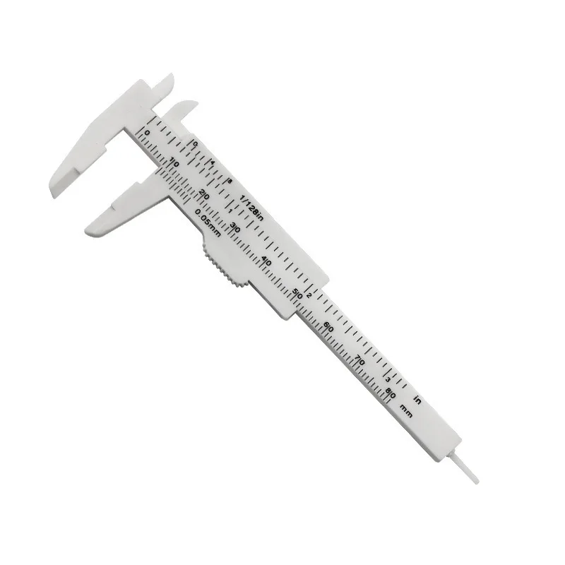 Small Vernier Caliper 80mm Plastic Ruler Tool 8cm Measure Beauty Jewelry Office Painting Calipers