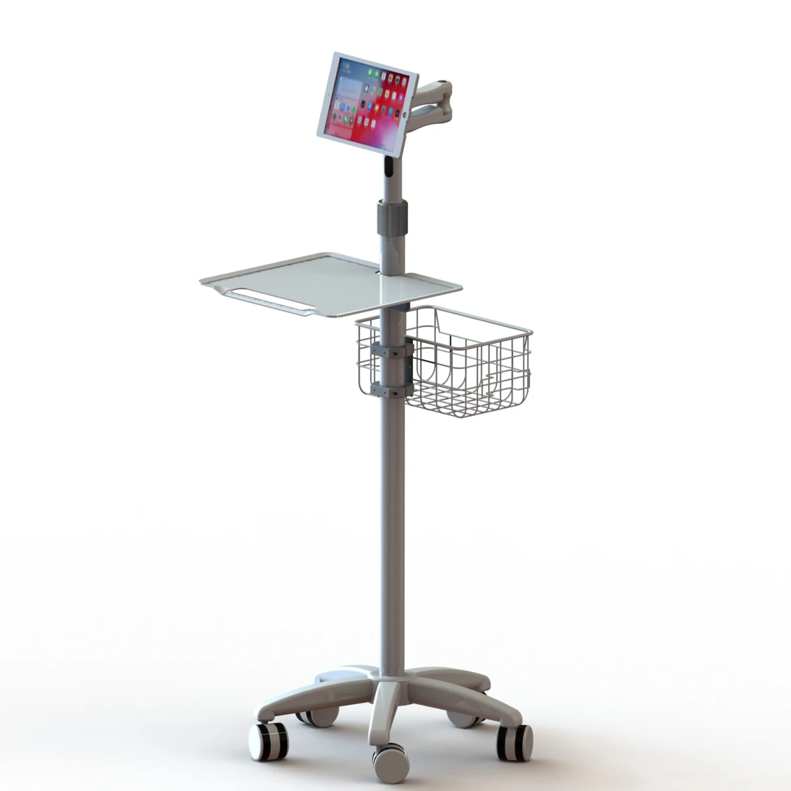 Movable Hospital Tablet Trolley 9.7 inch,10.2 inch,12.9inch 360 degrees of adjustment Medical ipad Medical Cart