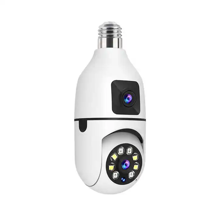 IP-камера E27 с двойным объективом, Wi-Fi, 1080P, 360 ночного видения, полноцветное наблюдение в помещении с автоматическим отслеживанием