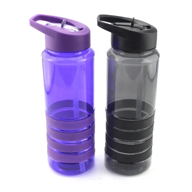 Eco-friendly Feature Wholesale Tritan Sport Bottle With Silicone Ring Clear Plastic Water Bottles Nozzle For Water