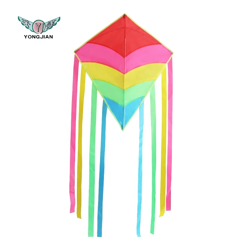 high quality Rainbow Diamond Kite Single Line Beginner Kite for Kids