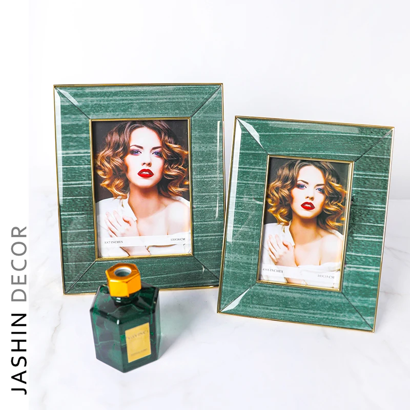 Оптовая продажа, Лидер продаж, свадебная металлическая стеклянная Золотая фоторамка, декоративные стеклянные фоторамки на заказ