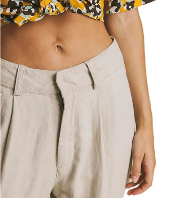 Sustainable Loose Casual Womens Pants hemp Pants Straight Tube Nine Minutes Cigarette Tube Radish Harem Pants