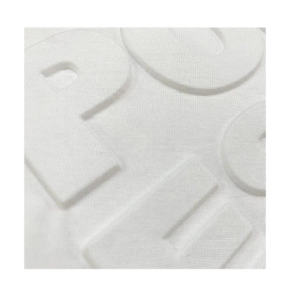 3D Letter embossed jersey fabric customized pattern produce fashion hats fabric