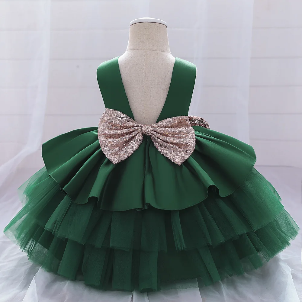 Baby Dresses Kids Gown Clothing Birthday Pageant Party Sleeveless Embroidery Formal Bow Lace Baby Dress Flower Girl Dress