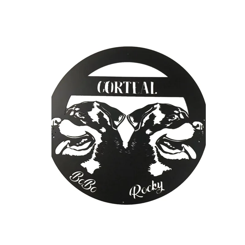 Hot Sale Metal Monogram Wall Art Dog Signs OEM Custom Laser Cutting Parts