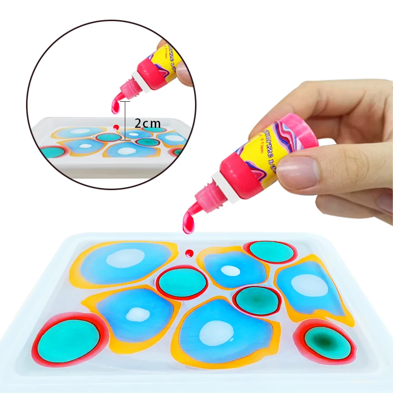 Горячая Распродажа фотография KHY 10 мл набор нетоксичных мраморных красок для рисования на воде мраморный детей