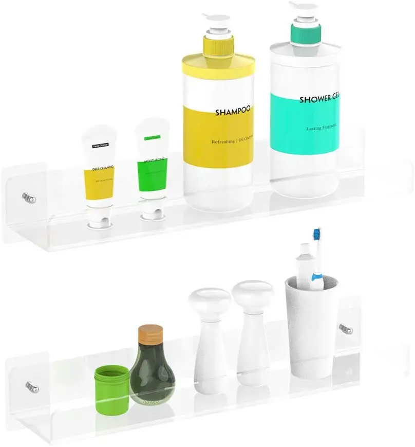 Clear Acrylic Wall Mount Bathroom Shower Caddy Organizer