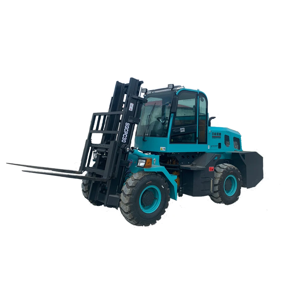 Вилочный погрузчик 4x4, Лидер продаж, мощный 7-тонный вездеходный погрузчик с каютой