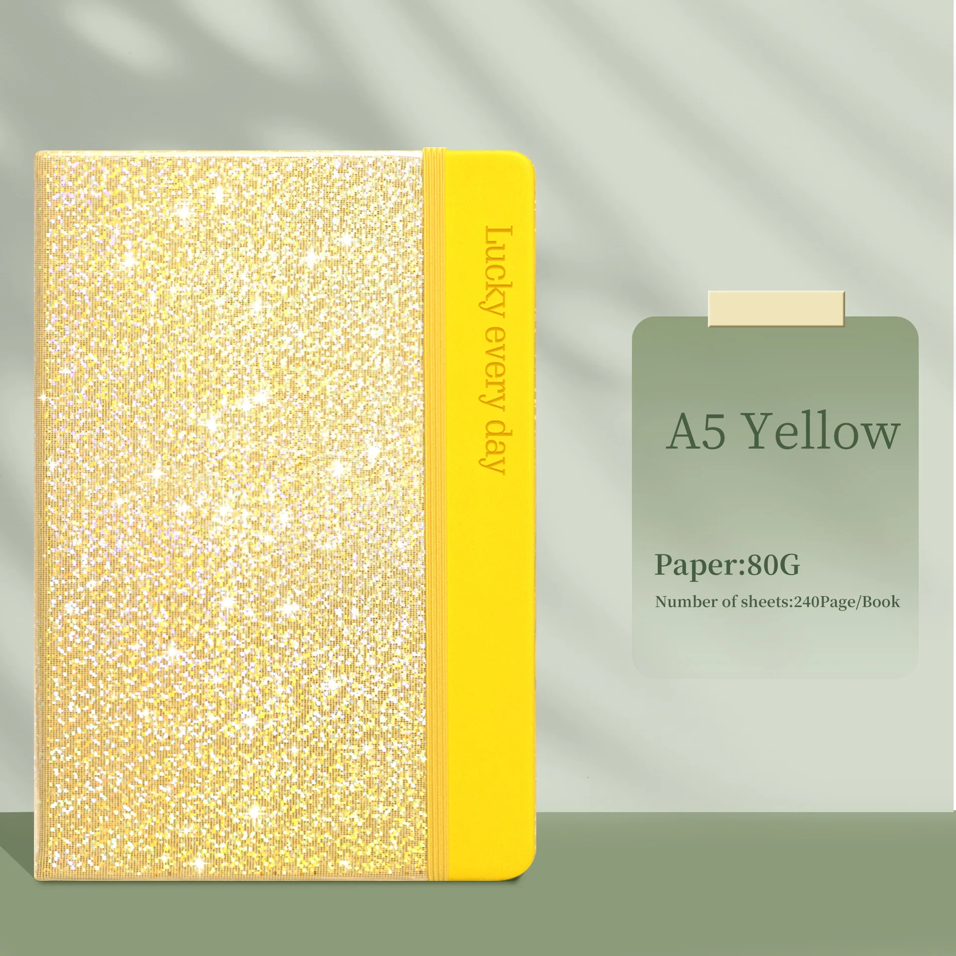 Yubo hot custom A5 notebook with glitter hardcover Fashion Student Stationery Notepad line pages Agenda travel Hand Account Book