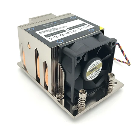 2U Active AMD SP3 TR4 Cpu Heatsink Radiator P22 Aluminum Fin Copper Core 4 Heat Pipe CPU Fan