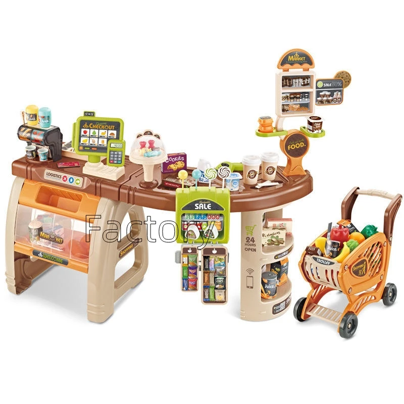 Supermarket Toy For Kids Home Big Supermarket Kids Cash Register Toys Pretend Play Children's Simulation Shopping Toy