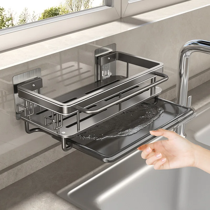 Kitchen Nail-Free Storage Racks With Strong Load-Bearing Capacity Seamless Installation Of Kitchen Shelves